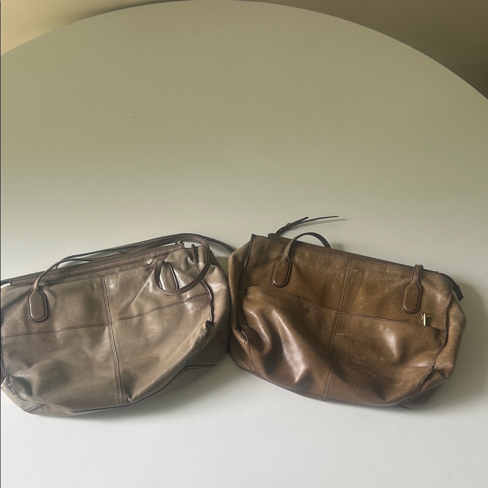 HOBO Gray and Brown Leather Women's Bags